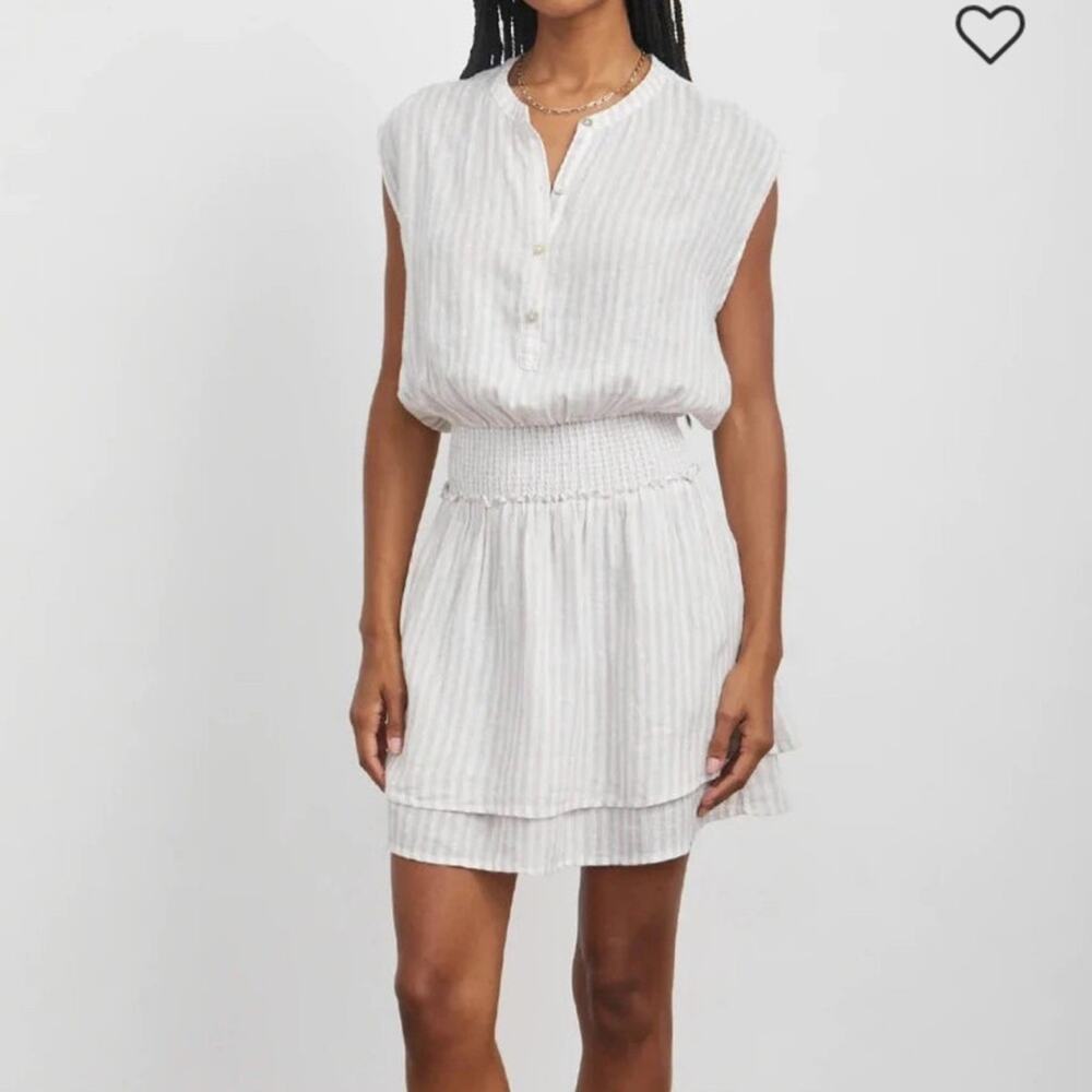 Rails Angelina Dress Dune Stripe Minimalist Linen Airy Women’s Size Small